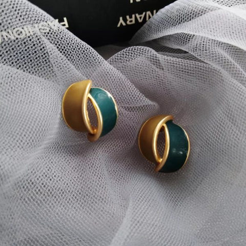 Two Tone Enamel Earrings
