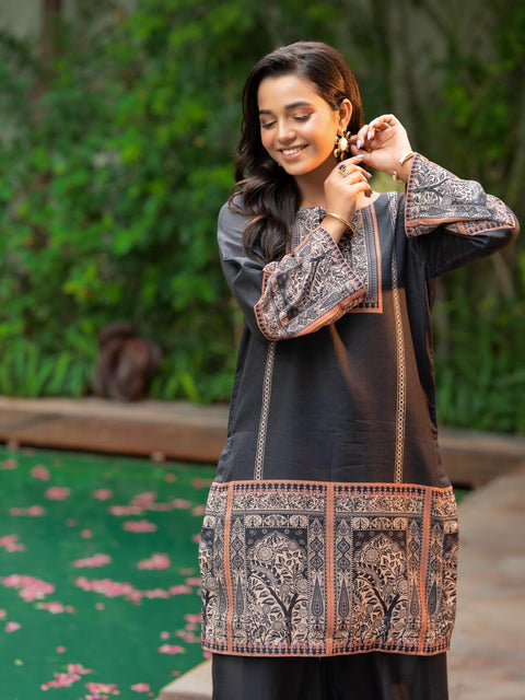 Noor e Shab | 2 Piece | Printed | Black