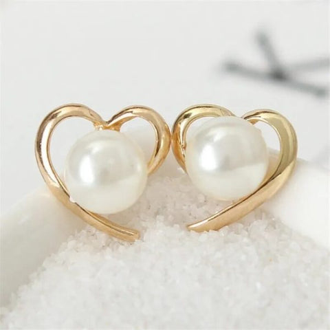 Pearl Heart Studs