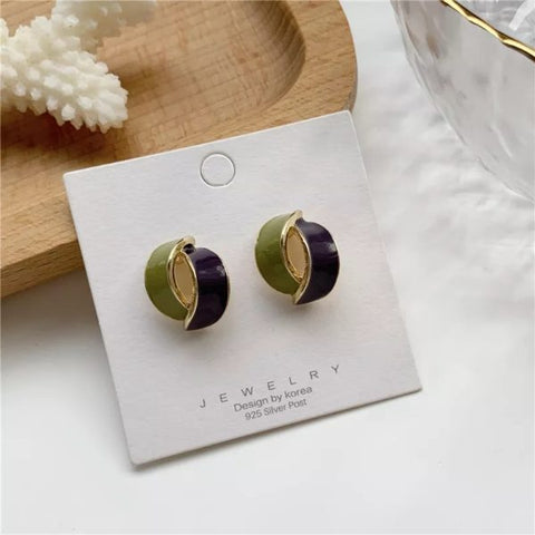 Two Tone Enamel Earrings