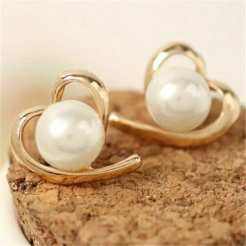 Pearl Heart Studs