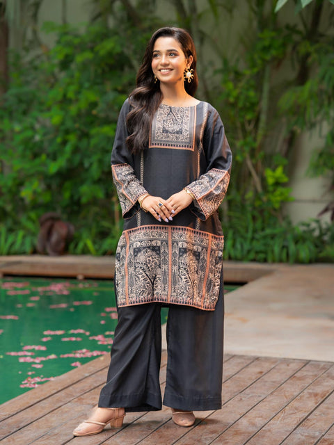 Noor e Shab | 2 Piece | Printed | Black