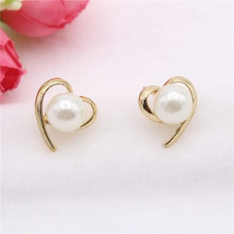 Pearl Heart Studs