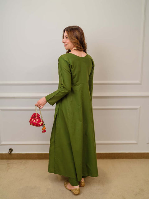 Nyra 2 Piece Green - Kalidaar Shirt Trouser