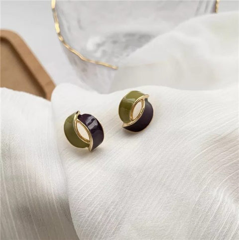 Two Tone Enamel Earrings