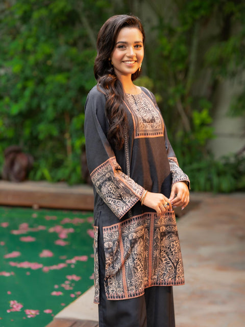 Noor e Shab | 2 Piece | Printed | Black