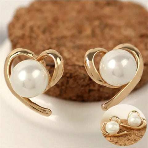 Pearl Heart Studs