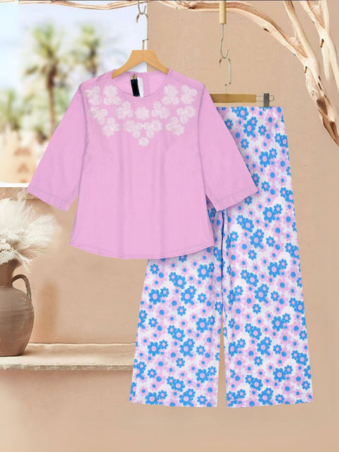 Embroidered Girls Co Ord Set VG162-B