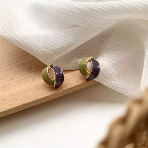 Two Tone Enamel Earrings