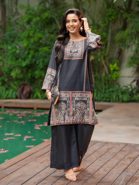 Noor e Shab | 2 Piece | Printed | Black