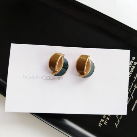 Two Tone Enamel Earrings