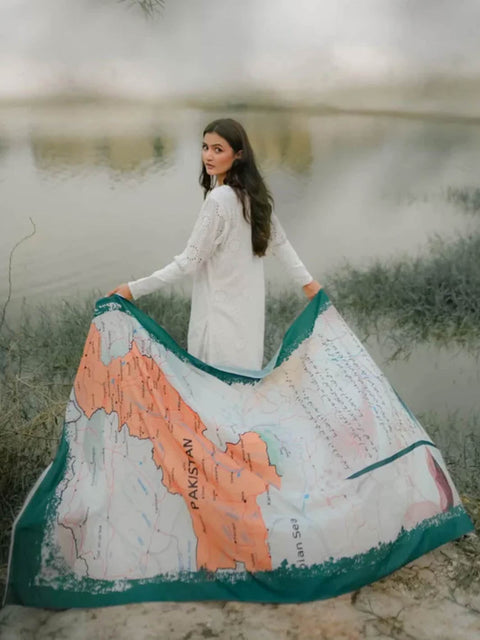 Arz e Pakistan Odhni (White)