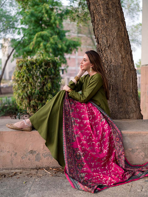 Nyra 2 Piece Green - Kalidaar Shirt Trouser