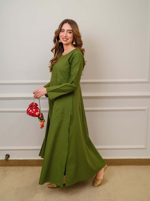 Nyra 2 Piece Green - Kalidaar Shirt Trouser