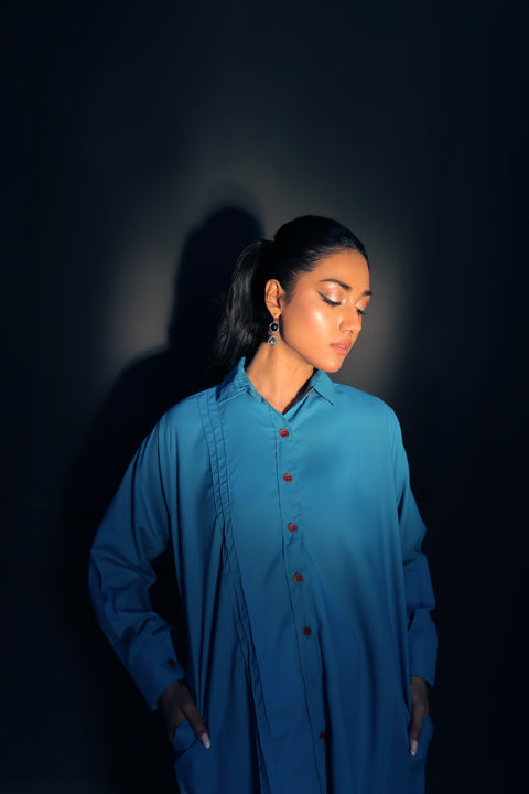 Veena Co-Ord Set (Ice Blue)