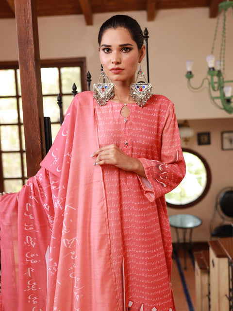 Mirza Ghalib Stitched 2 Piece (Pink)
