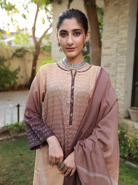 Iqbal Set V2 Stitched 2 Piece (Gradient Brown)