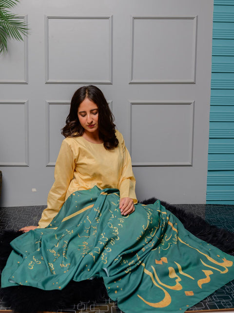 Iqbal Ka chand Stole (Green)
