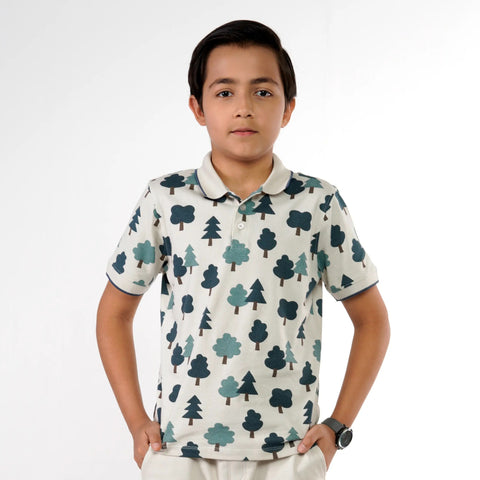 Moonbeam Tree Printed Polo
