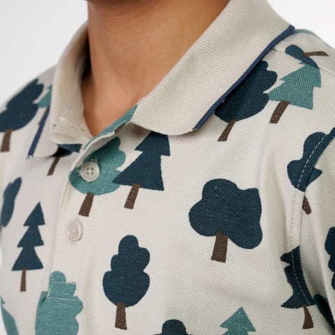 Moonbeam Tree Printed Polo