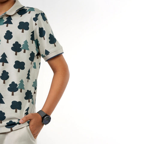 Moonbeam Tree Printed Polo