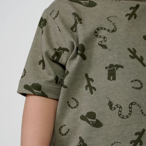 Olive Green Printed Tee