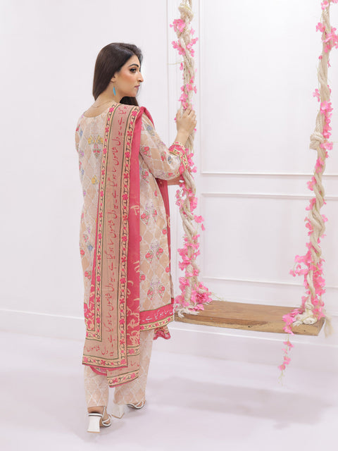 Noor Stitched 3 Pc (Beige)