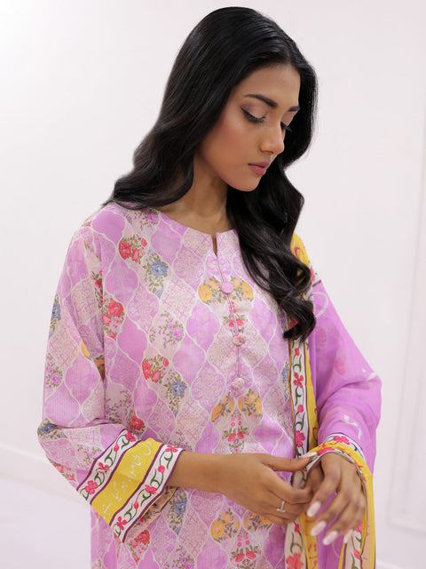 Noor Stitched 3 Pc (Voilet Pink)
