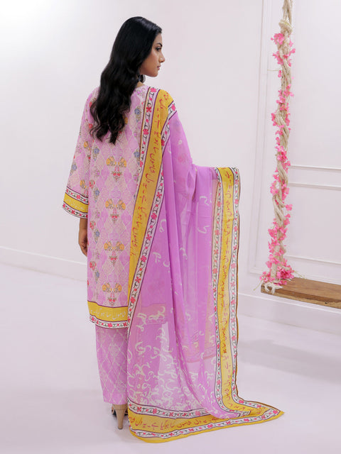 Noor Stitched 3 Pc (Voilet Pink)