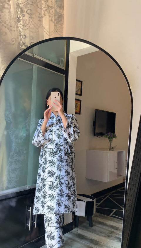 Palm Tree Stitched - 2 Piece