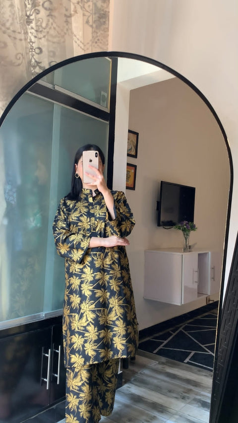 Palm Tree Stitched - 2 Piece