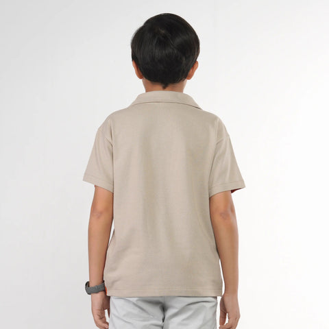 Rust/Beige Cuban Collar Shirt