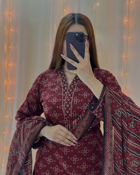 Ajrak Blue (Digital 3 Pcs)