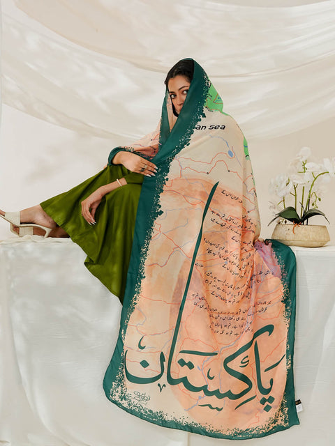 Arz e Pakistan Odhni (Off White)