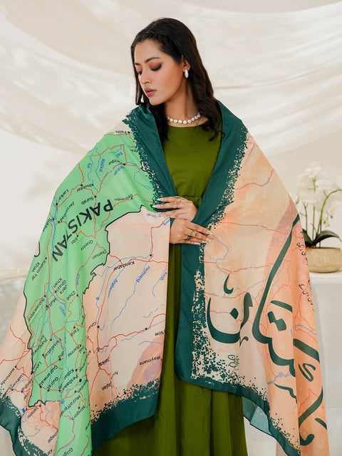 Arz e Pakistan Odhni (Off White)